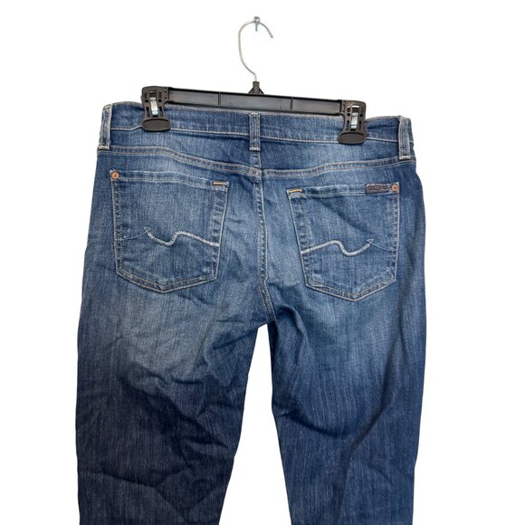 7 For All Mankind Gwenevere Skinny Jeans Womens Size 28 Distressed Medium Wash D - Picture 6 of 8